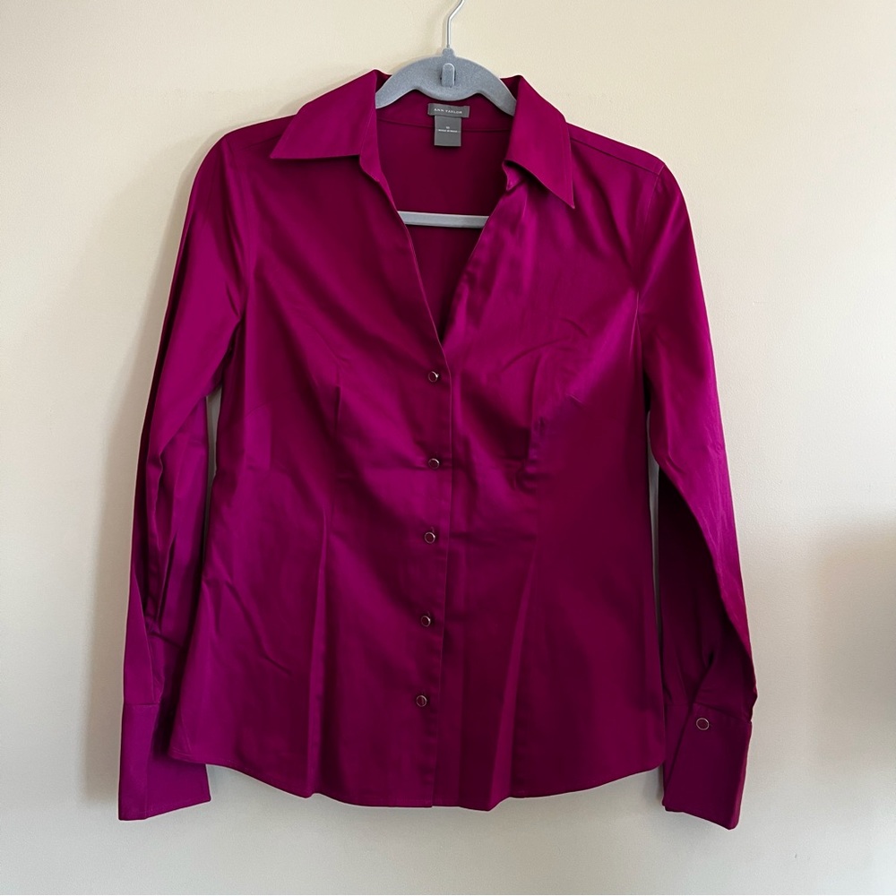 Raspberry Ann Taylor blouse